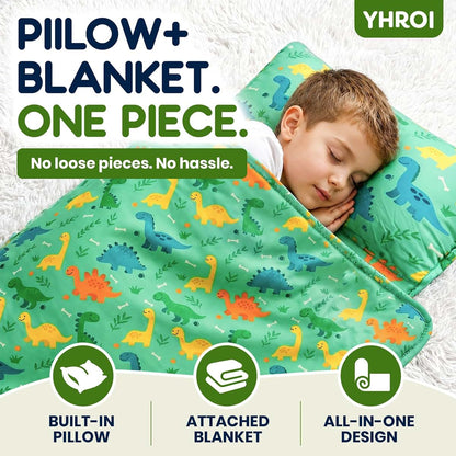 Toddler Nap Mat Set with Pillow and Blanket for Daycare Use