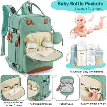 BAGPARKK Diaper Bag Backpack With Changing Pad & Pacifier Holder (photo 2)