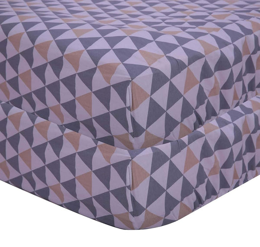 Bacati - Woodlands Triangles Printed Neutral 100% Cotton Universal Baby US Standard Crib or Toddler Bed Fitted Sheet