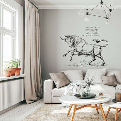 All Things Valuable No One Bull Bulls Motivation Quote Animal Animals Life Quotes Wall Sticker Art Decal for Girls Boys (photo 2)