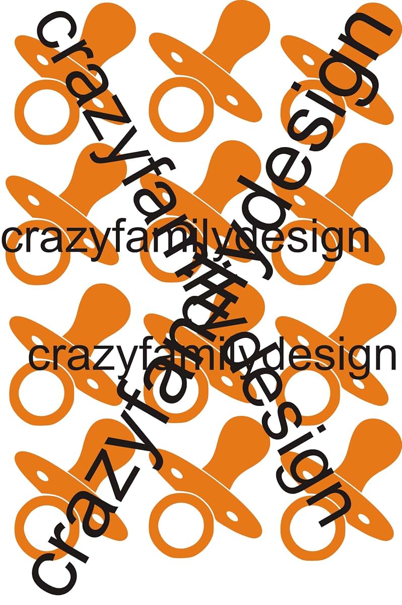acrazyfool decals Pack of 12 Orange Baby Pacifier Stickers Vinyl Decals (2" Each) Perfect for Baby Showers, Baby