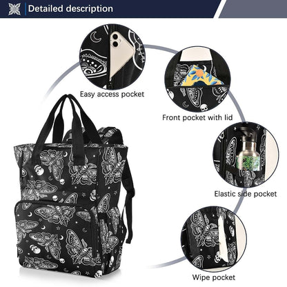 MNSRUU Diaper Backpack Tote - Multifunction Changing Bag for Travel