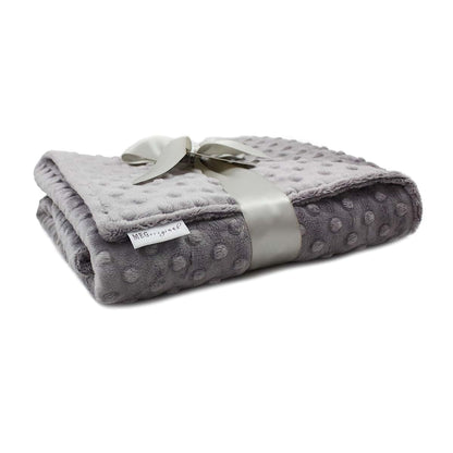 MEG ORIGINAL Charcoal Grey Minky Dot Baby Blanket 397 (photo 4)