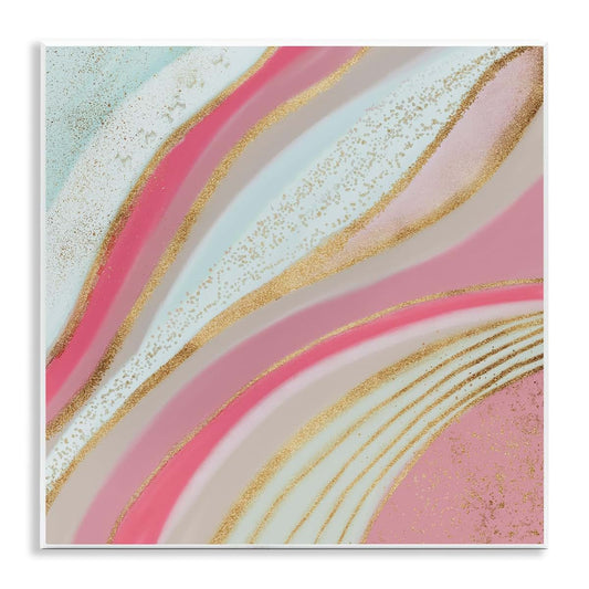 Stupell Industries Pink & Glam Waves Wall Plaque Art