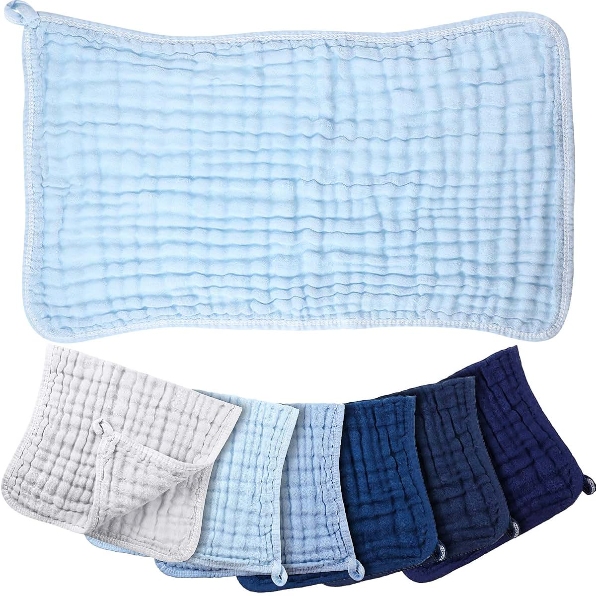 6 Piece Muslin Burp Cloths for Babies