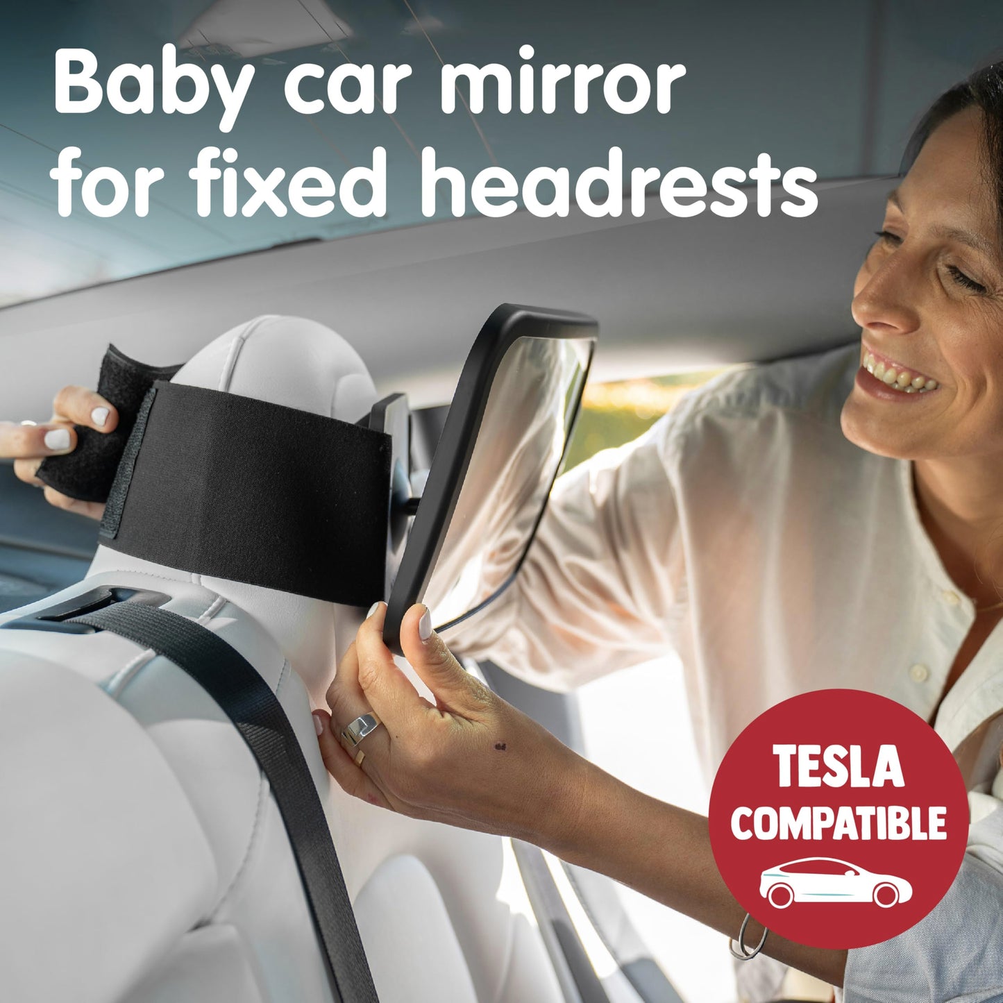 Onco Fixed Headrest Baby Car Mirror - Tesla Compatible