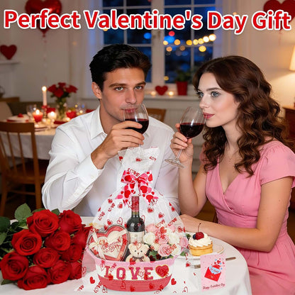 Zenoble Valentine's Day Woven Gift Basket Set, 12x8x5.5 Inches