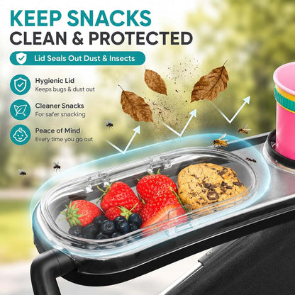 NWJY Snack Tray with Dustproof Lid for UPPAbaby Vista, Cruz & RumbleSeat