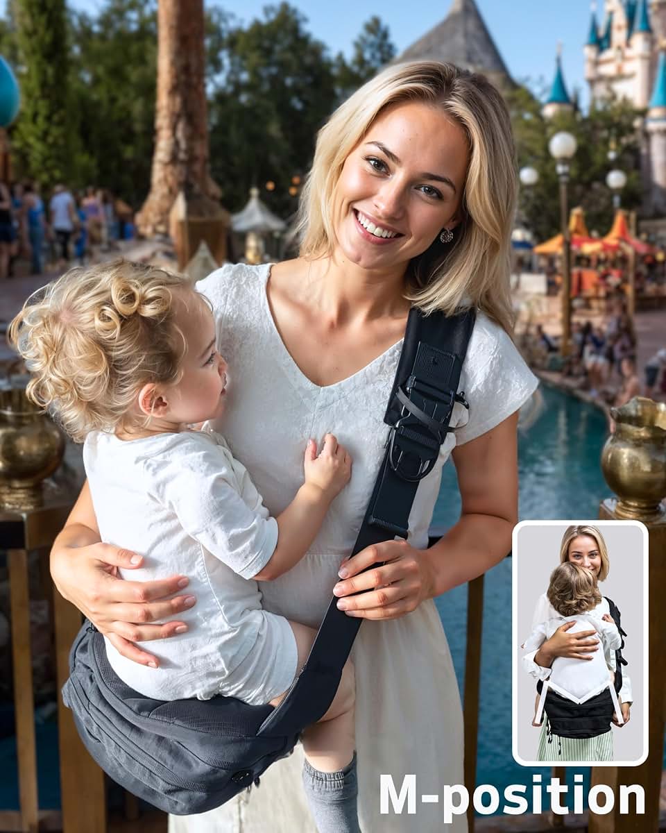 Cozentra 4-in-1 Baby Hip Carrier with Diaper Bag, Toddler Sling & Shoulder Bag, 15L All-in-One Carrier for 6-48 Months (photo 4)