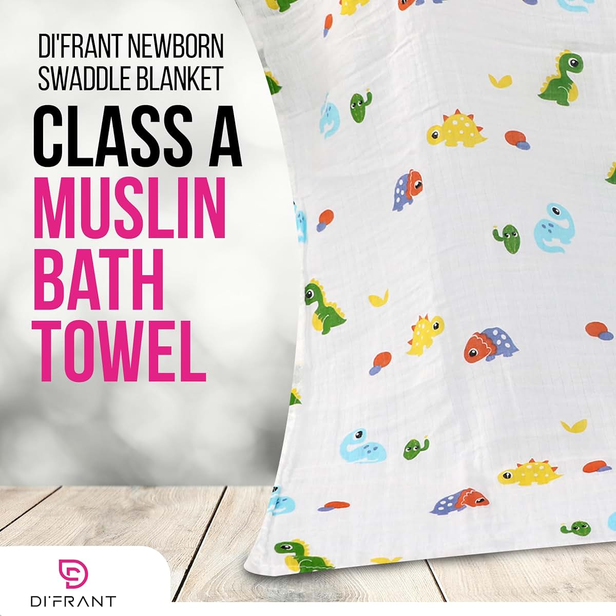 DI'FRANT Newborn Swaddle Blanket | 4-Pack Muslin Wrap (photo 2)