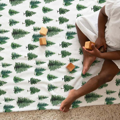 BabyOneStop Watercolor Green Pine Trees Baby Blanket, Flannel Swaddle Receiving Blanket 30x40 Inch