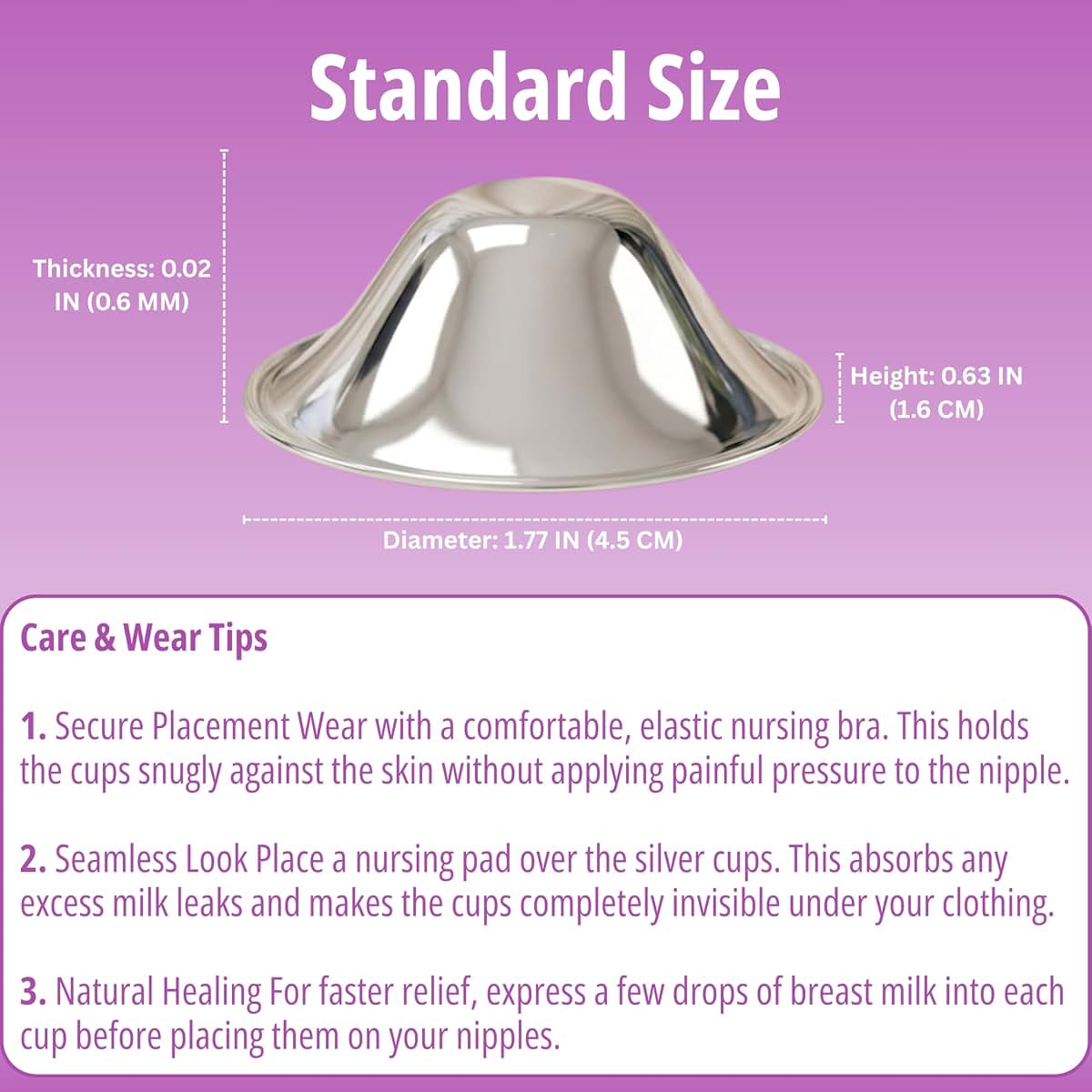 M7G Silver Nursing Cups 925 Silver Nickel Free