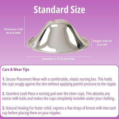 M7G Silver Nursing Cups 925 Silver Nickel Free