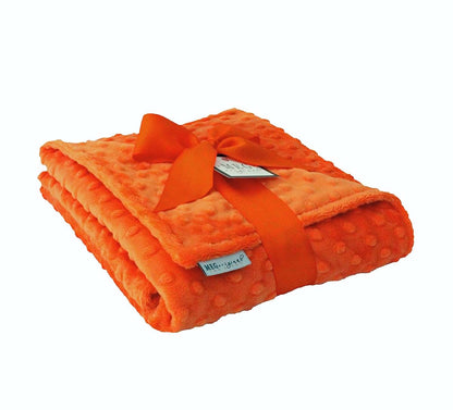 Meg Original Baby Blanket, Double-Sided Orange Minky Dot