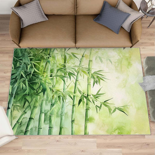 Hygiyuid Bamboo Rug For Kids Room, Watercolor Botanical - 5x6