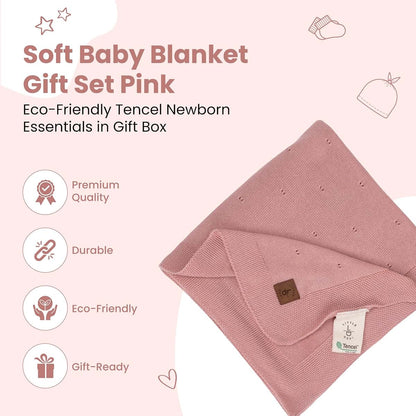 Little Dedi Dilara Tencel Newborn Set, Pink – Knit Blanket, Hat, Gloves & Booties (photo 2)