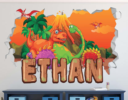 Kyle Cornhole Custom Name Dinosaur Wall Decals (photo 3)