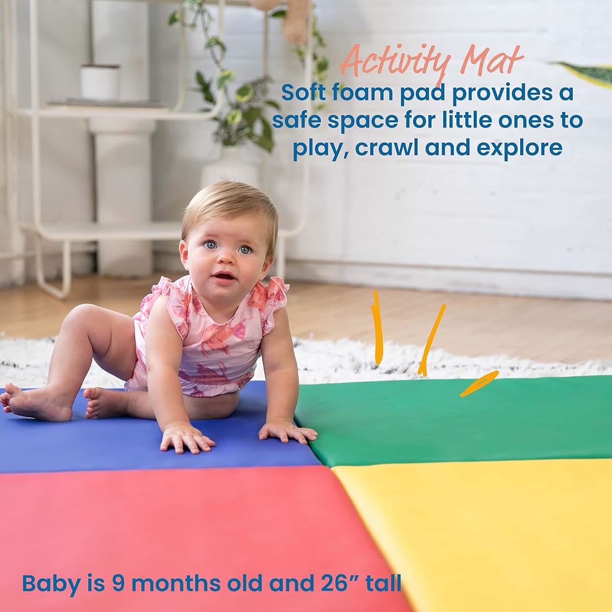 Ecr4Kids SoftZone Quad Fold-N-Go Activity Mat, Portable Folding Playmat (photo 3)