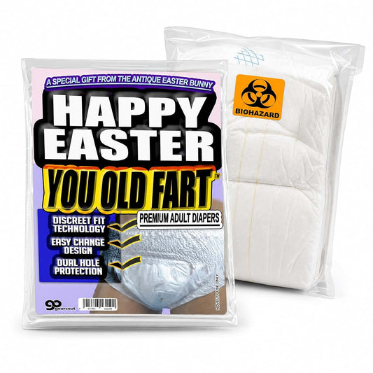 Gears Out Happy Easter Old Fart Disposable Adult Diaper