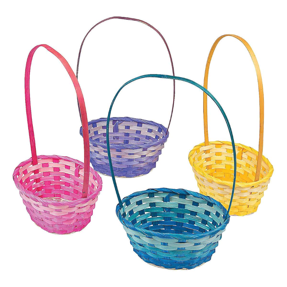 Fun Express Ombre Bamboo Easter Baskets Set of 12 for Kids