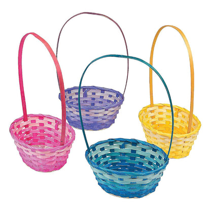 Fun Express Ombre Bamboo Easter Baskets Set of 12 for Kids