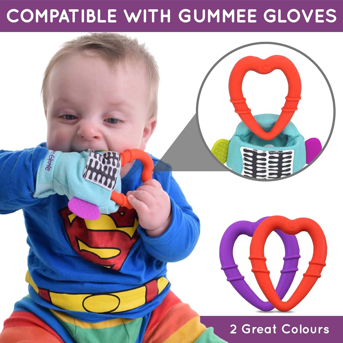 Gummee Heart Shaped Baby Teether In Red (photo 3)