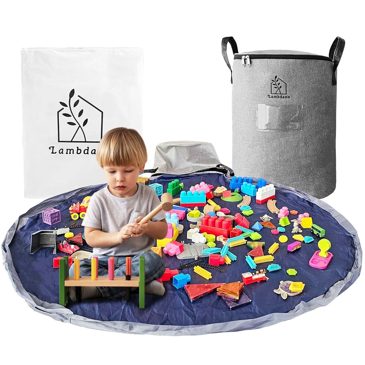 BabyOneStop Portable Toy Storage Bag And Play Mat Organizer