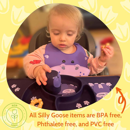 BabyOneStop Silly Goose Hippo Suction Plate for Toddlers