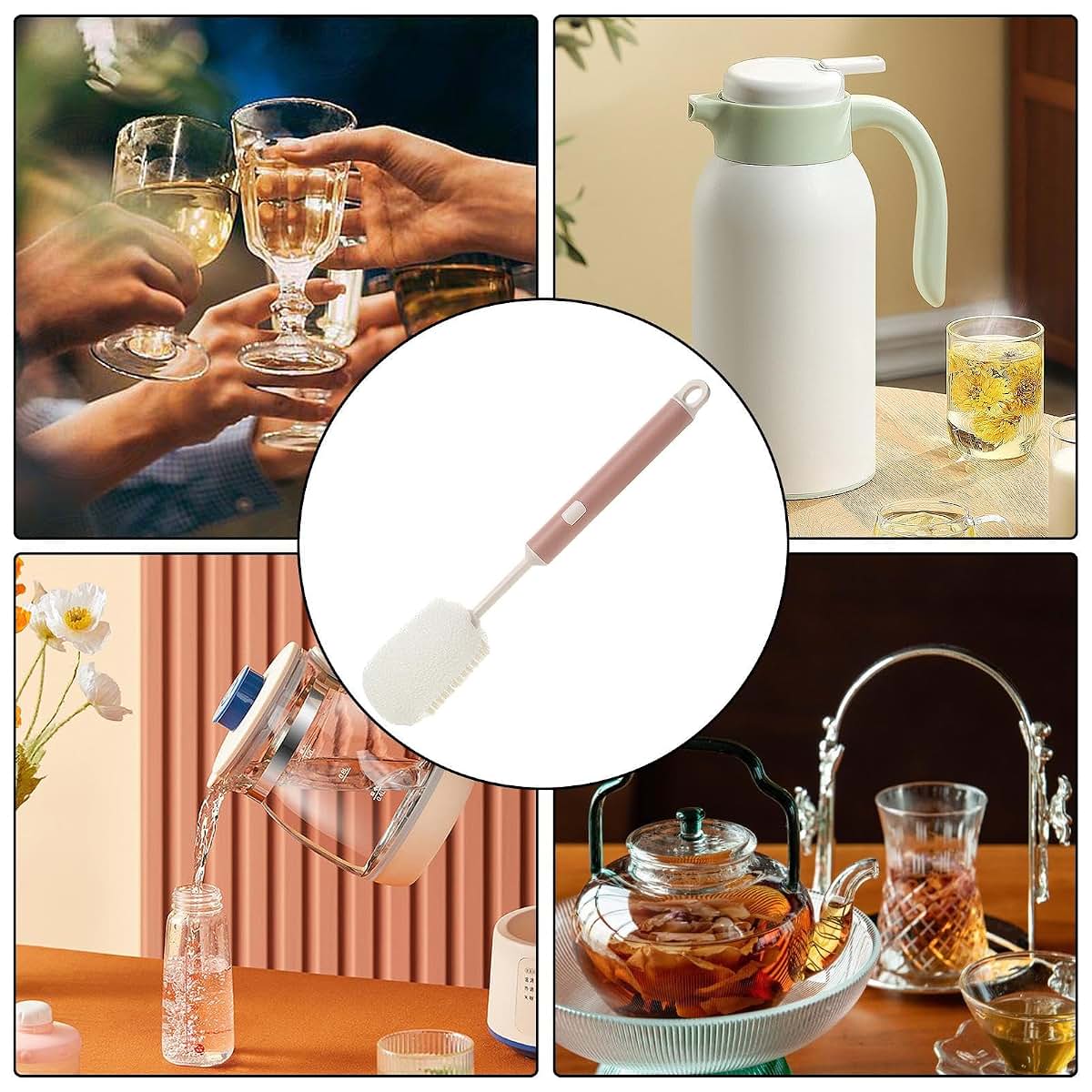 DYOG Bottle Brush, Comfortable Grip Bottle Scrubber Brush, Long Handled Tumbler Brush, Anti Slip Pipe Bottle Brushes