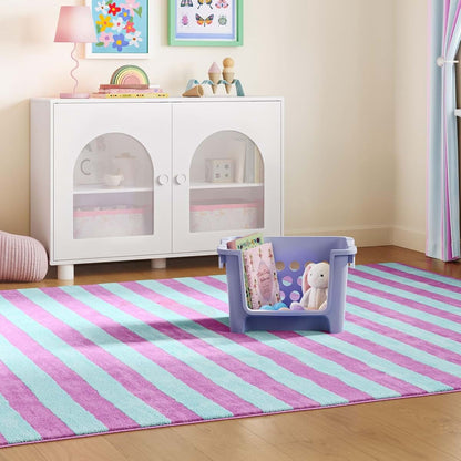 XKIOLED Large Open-Front Stackable Toy Storage Basket With Handles, Purple Organizer Bin For Toys, Books, Playroom (photo 2)