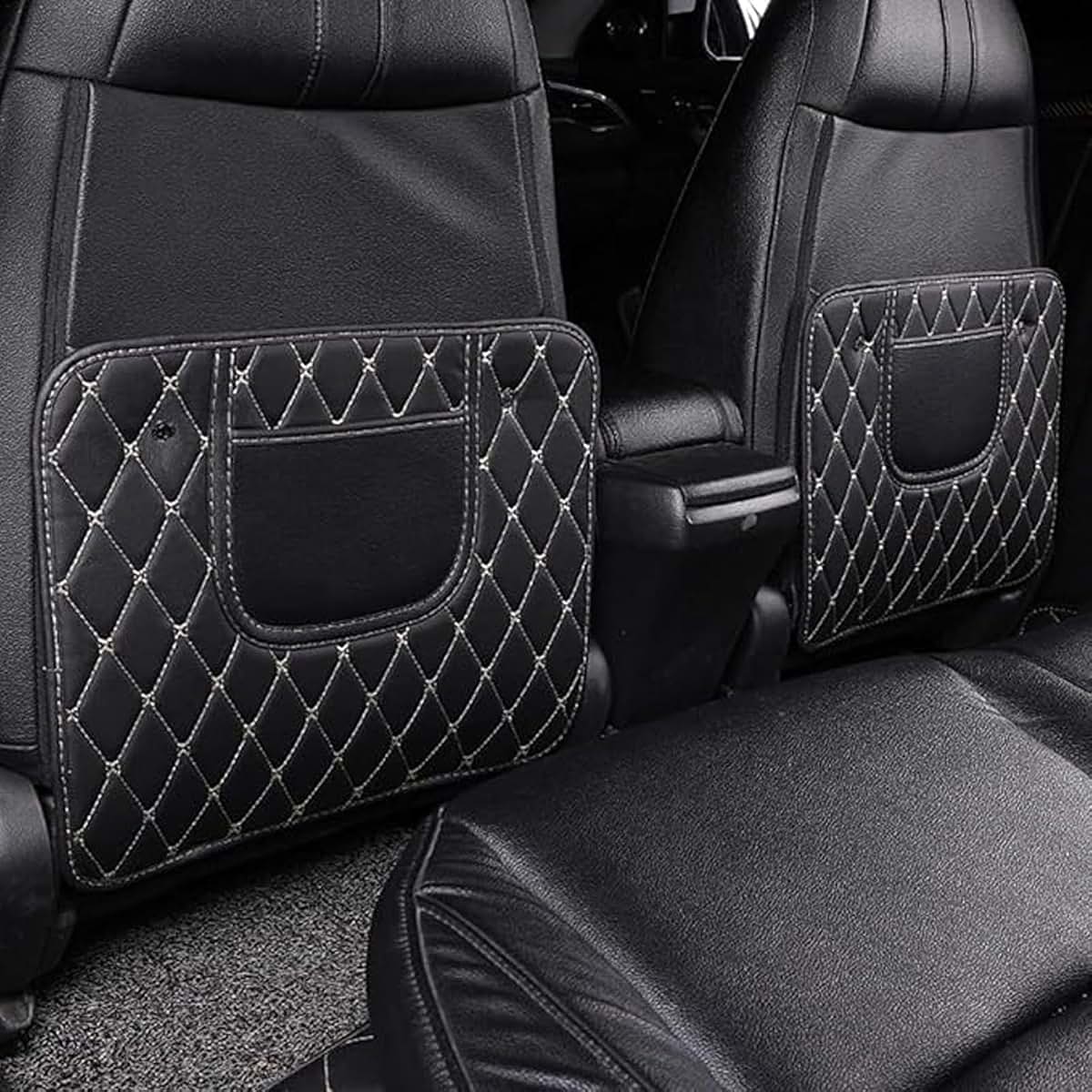 KZYIQUOJ Car Seat Back Kick Protectors for Mercedes G Class 2008-2025, 2-Pack Universal Leather Anti-Scratch Pad (photo 2)