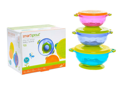 Smart Sprout Baby Bowls Set with Suction Bases and Lids
