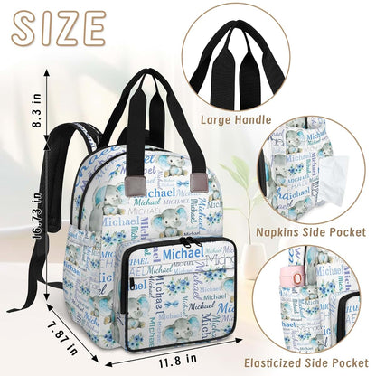 Litchora Personalized Diaper Bag Backpack with Stroller Straps (photo 3)