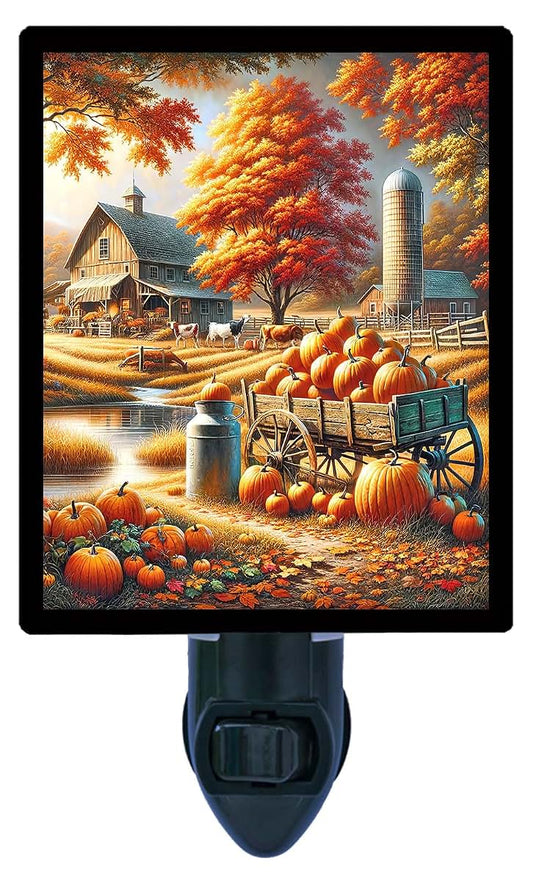 Night Light Designs LED Night Light - Autumn Harvest Fall Barn Design