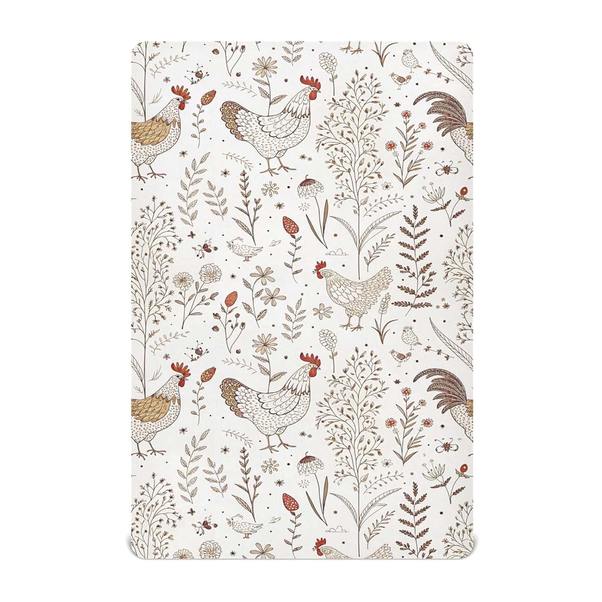 Burbuja Cartoon Chicken Fitted Crib Sheet