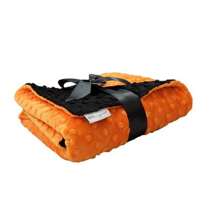 Meg Original Minky Dot Baby Blanket, Orange And Black