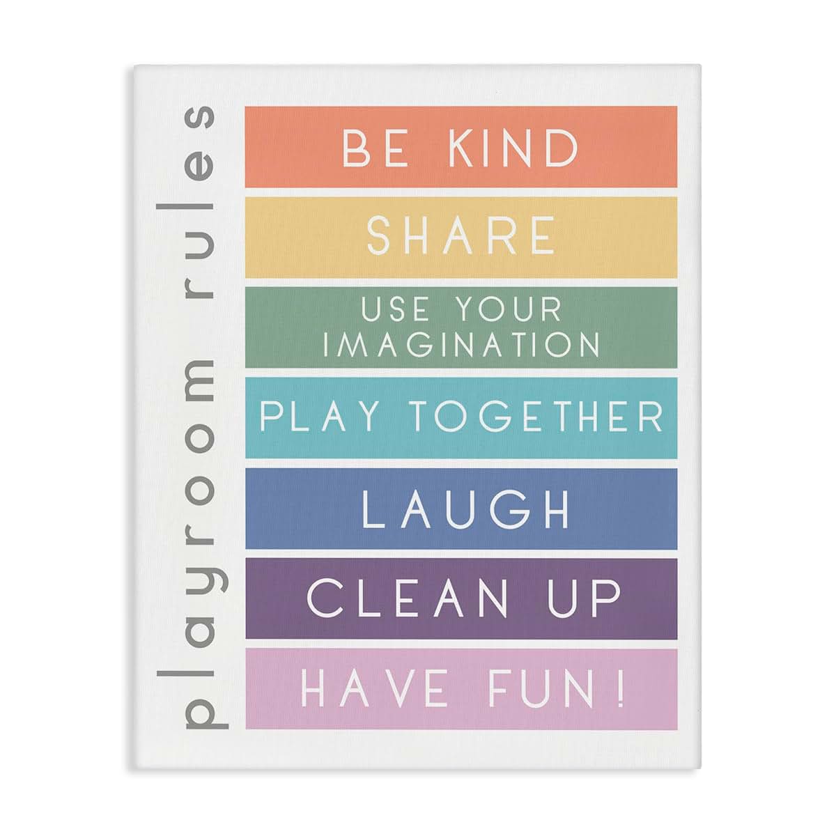 Stupell Industries Bold List of Playroom Rules Canvas Art for Kids Room Decor