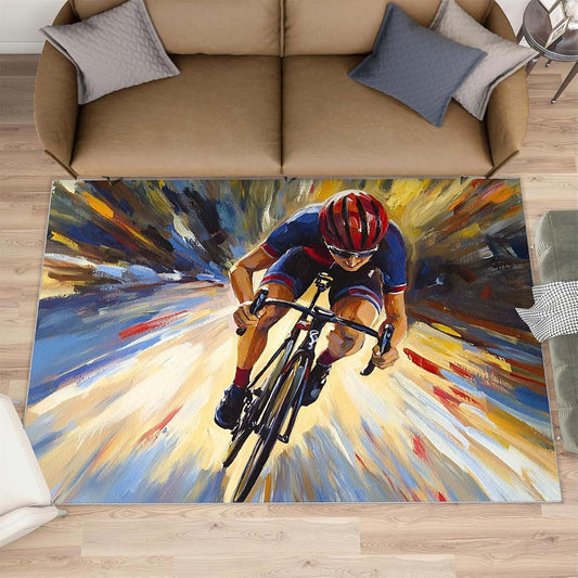 Hygiuid Sports Riding Area Rug - 4x5 Rectangular Low-Pile Carpet