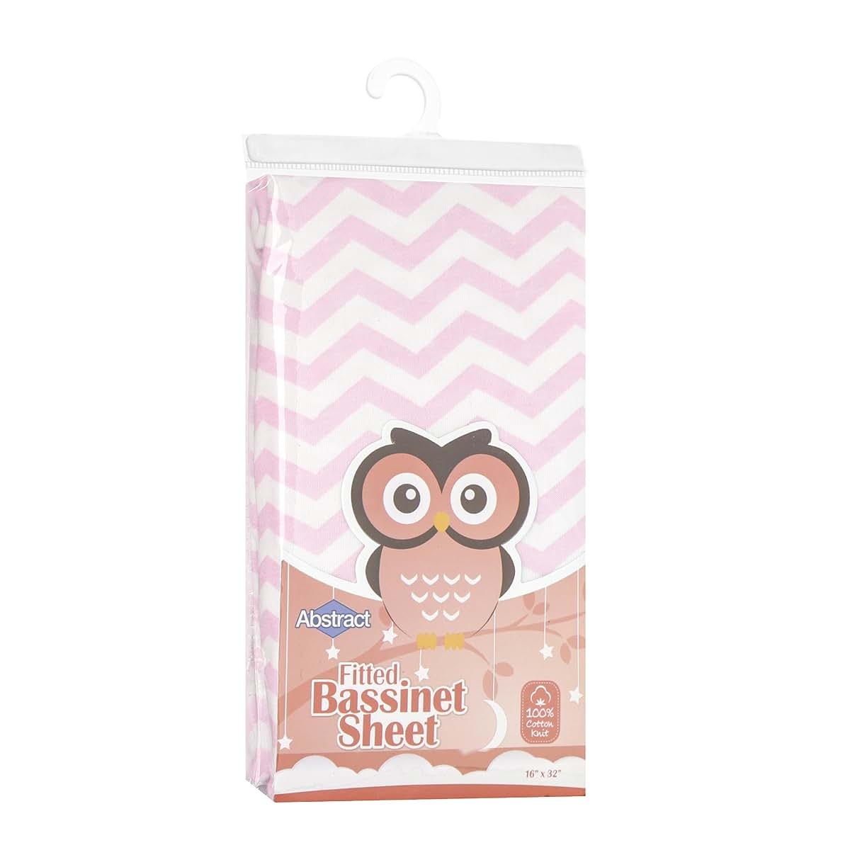 Abstract Bassinet Sheet in Zigzag Pink Jersey Knit Cotton (photo 2)