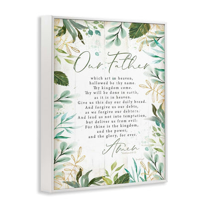 Our Father Floral Prayer Framed Giclée Print Wall Art
