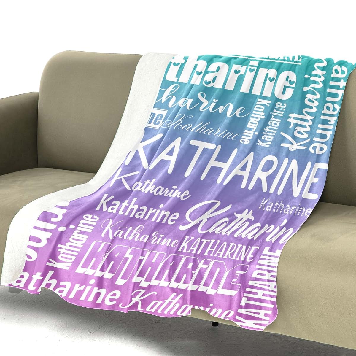 JOYXBUY Personalized Blankets with Name Custom Blanket for Adult Kids Baby Customized Blanket Monogrammed Blankets