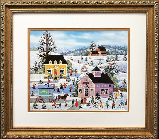 Jane Wooster Scott "A Kids World Custom Framed Art Print Framed Size is Approx.: 17" x 15" Image Size is Approx. 10.5"