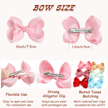 Cellot 40 Piece Hair Bows, 3 Inch Grosgrain Ribbon