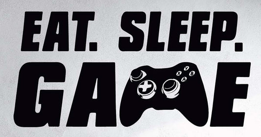 InnovativeStencils Eat Sleep Game Wall Decal Matte Black Vinyl Video Game Decor