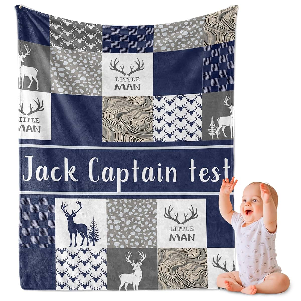 BabyOneStop Personalized Animal Print Baby Blanket