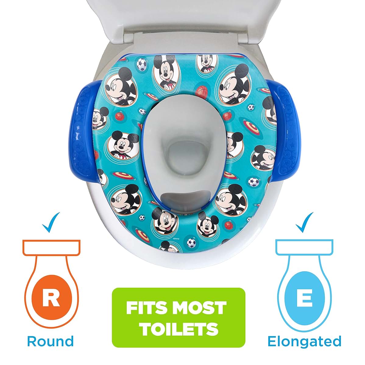 Disney Mickey Mouse Happy Days Soft Potty Training Seat with Easy Grip Handles