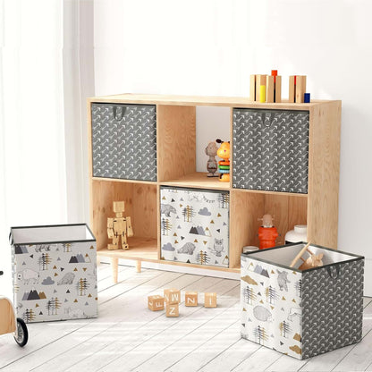 Bacati - Small Storage Tote Woodlands Animals Beige/Grey 10 X 10 X 10 inches