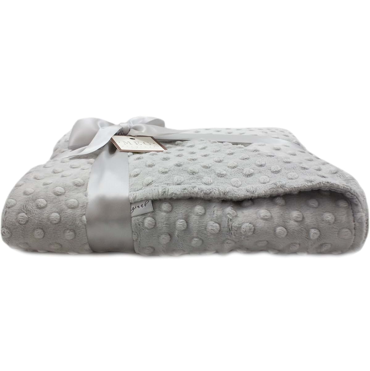 MEG ORIGINAL Baby Minky Dot Crib/Nursery Blanket, Double Sided Silver Gray (photo 4)
