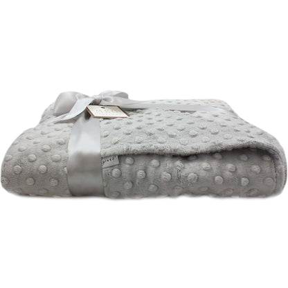 MEG ORIGINAL Baby Minky Dot Crib/Nursery Blanket, Double Sided Silver Gray (photo 4)