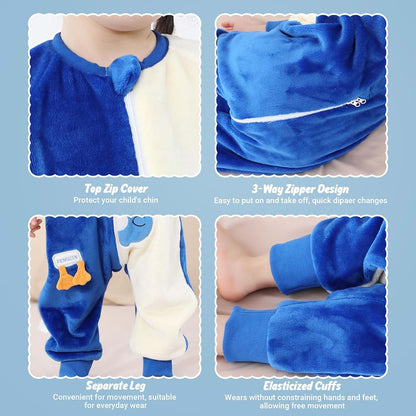 Michley Flannel Baby Sleeping Bag Pajamas for Autumn Winter Wearable Blankets